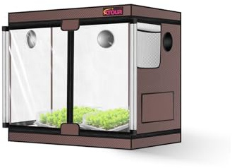 ATOUR 32x24x28 Grow Tent, 1680D High Reflective Mylar Hydroponic Grow Tents, Waterproof Grow Tent with Double Cleart Observation Door and Floor Tray, for Indoor Plant Growing