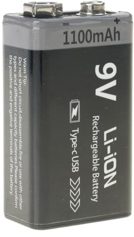 Javoryxh Capacità elevata della batteria 800mAh/1100mAh di durevolezza 9V 6F22 con l'uscita stabile delle tensioni per gli elettrodomestici
