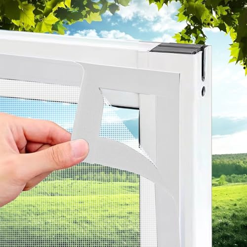 Weißes Fliegengitter Rollo für Kellerfenster 190x190cm Insektenschutz Langlebig Fenstergitter für Rahmen Einfache Montage Ideal für Haus & Keller