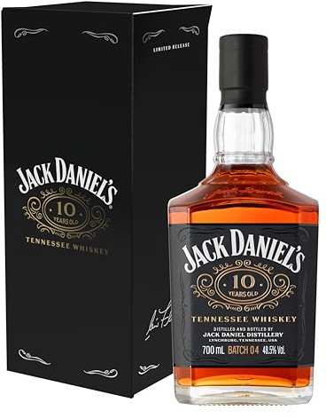 Jack Daniel's 10 Years Tennessee Whiskey Batch 4-0,7 l - 48,5% Vol. | Seltene 10-jährige Reifung; für Whiskey-Connaisseure & Sammler; intensivere Aromen durch längere Fassreifung