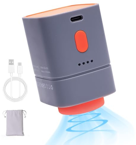 Bomba de Vacío Portátil Inalámbrica para Bolsas - 4500 PA, 25W, 1800mAh, USB-C, Compacta y Potente (Gris/Naranja) para Viajes y Almacenaje en Casa