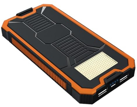 Cargador Solar Power Bank - 20000mAh Cargador Carga Rápida con Paneles Solares, Linterna Y 2 Salidas - Cargadors Portátil para Smartphone Tableta Acampada para Apagones, Emergencias, Aire Libre Etc