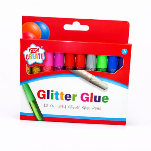 Sixstore Pack of 10 Glitter Glue Pens for Crafts Cards Scrapbooking, Arts Card Making