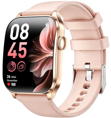 Haulvean Smartwatch Damen, 1,91 HD-Kurvdisplay Smart Watch | 100+Sportmodi Fitnessuhr mit Bluetooth Anrufen Herzfrequenz/Schlafmonitor/IP67 Wasserdicht Sportuhr für Android iOS