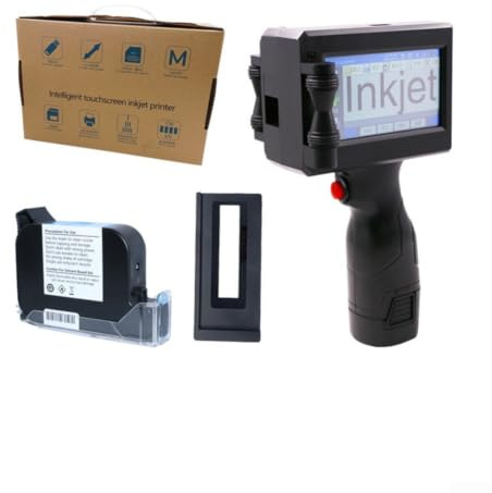 Imprimante à jet d'encre portable 12,7 mm haute résolution pour carton, bois, métal, plastique, cuir avec cartouche d'encre noire à séchage rapide