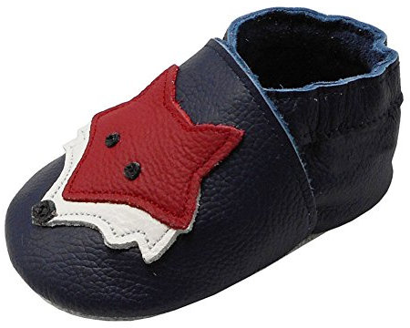 YIHAKIDS Premium Weiche Leder Krabbelschuhe Babyschuhe Kleinkind Lauflernschuhe(Size M,Dunkelblau,6-12 Monate, 21/22 EU)