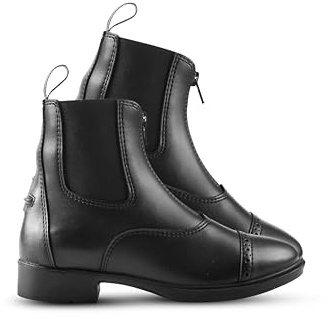HORZE Wexford Women's Synthetic Leather Zip Paddock Boots | Durable Equestrian Riding Boots for Women - Black - 8.5