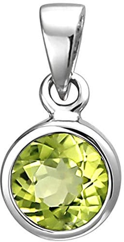 Jobo Damen-Anhänger aus 925 Sterling Silber mit Peridot 7 mm