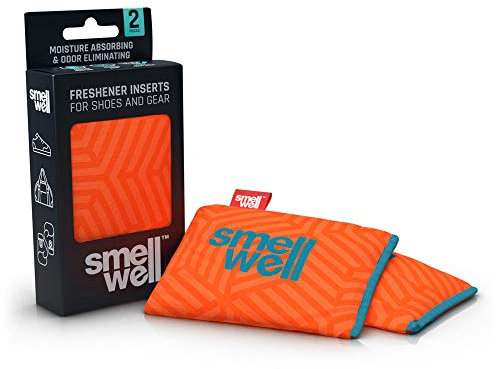 SmellWell Trocknungs- und Erfrischungskissen für Schuhe, Sporttaschen oder sogar das Auto - versetzt mit einem frischen Duft (Geometric Orange)