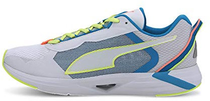 PUMA Herren Minima Straßen-Laufschuh, White NRGY Blue Fizzy Yellow