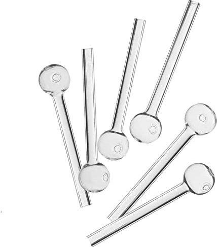 4 pouces Longueur 10 pcs Verre Brûleur À Huile Tuyau Épais Coloré Main Pipes Accessoires Pour Fumer Bong Pipe Dab Plate-Forme Pétrolière (Clear)