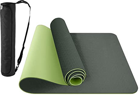 ComFy Premium TPE Yoga Mat – Non-Slip, Eco-Friendly, 183cm x 61cm x 6mm – Bonus Waterproof Carry Bag, Suitable for Pilates, Meditation, Women & Men
