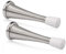KOVOSCH 2 Pack Spring Door Stoppers Brushed Satin Nickel - Upgraded Flexible Heavy Duty Screw-in Door Stop Spring, Wall Door Stopper with White Bumper Tips
