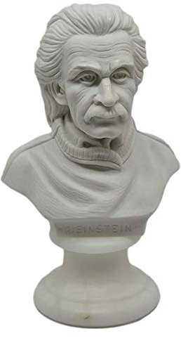 Made in Italy - Collectible Artistic Statue Handmade Alabaster - Great Characters of History Physical Science - Graduation Gift Idea - Bust of Einstein