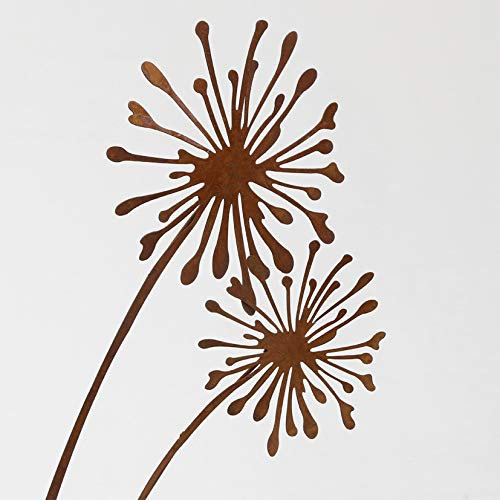 mucHome Gartenstecker Pusteblume Naturrost Metallstecker Dekostecker Blume Länge 75 cm