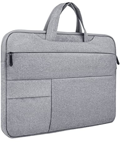 RAINYEAR 14 Pollici Custodia Protettiva per Laptop PC Computer Sleeve Impermeabile Caso Borsa con Multi Tasche e Cinghia della Maniglia, Compatibile con 14 MacBook Pro M1 Chromebook Notebook,Grigio