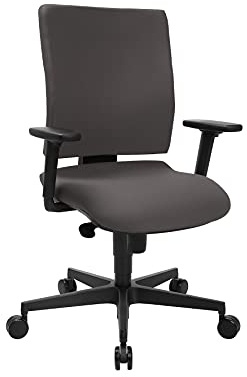 Topstar Drehstuhl Syncro CLEAN mit antibakteriellem Stoffbezug anthrazit inkl. höhenverstellbare Armlehnen | Made in Germany | Ergonomisch | Drehstuhl, Schreibtischstuhl | höhenverstellbar | Geprüfte Sicherheit nach GS-Intertek