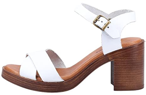 Hush Puppies Femme Georgia Sandale Talon, Blanc, 37 EU