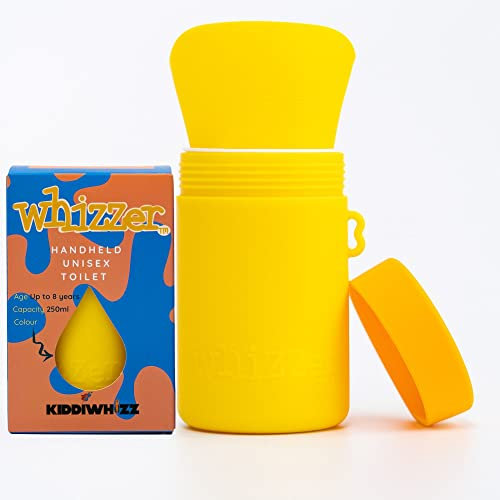 KIDDIWHIZZ Portable Toilet/Travel Potty Holiday Essentials for Kids - Ideal for Potty Training, Camping, Car Journeys & Travel - Unisex Silicone Pee Bottle - Portable & Leakproof - 250ml