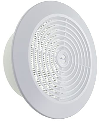Vent Systems 100 mm / 3.93''' Inch - White - Plastic - Dismantable Ceiling Grille - Round Air Vent Louver - Grill Cover - Nylon Screen - HVAC Vents for Bathroom, Home Office, Kitchen