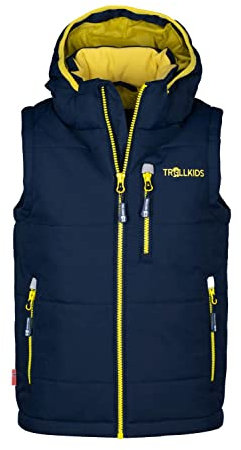 Trollkids Kids Narvik Vest XT 128, navy/hazy yellow