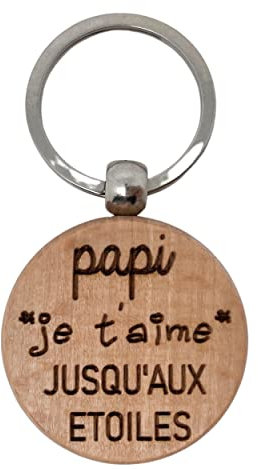 Ernestine - Porte-clés Papi je t'aime - cadeau fête des grands pères et fête des pères - cadeau papy accessoire homme - porte clefs personnalisable famille - cadeau homme anniversaire Noël naissance
