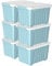 Cetomo 80L*6 Storage Boxes with Wheels, Plastic Storage Box with Lid, Latching Buckles, Click Closure, Stackable, Nesting, Durable Organizer for Home Office Clothes, Blue, 80L-6 Pack