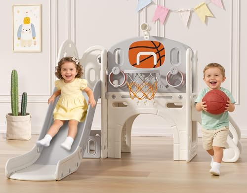 BIERUM 9 in 1 Toddler Slide, Kids Slide for Toddlers Age 1-3 Outdoor Indoor