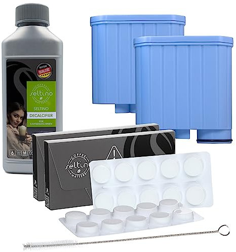 Seltino - Spitze Schnecke Wasserfilter Ersatz für Philips Saeco CA6903 - Kaffeemaschinen-Reinigungsset - 2x Wasserfilter mit 1x Entkalker - 2x Reinigungstabletten
