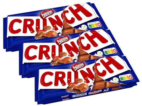 Nestlé Crunch - Chocolat au Lait et aux Céréales - 2 tablettes de 100g (Lot de 3)