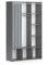 Vicco Kleiderschrank Luigi, Grau, 105.8 x 178.1 cm mit Vorhang-Kleiderstange