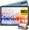 2024 Tablet 11 Zoll 2K-Anzeige Android 13 OS 16GB RAM+256GB ROM(TF 1 TB), 8600mAh, 5G WLAN, GMS Zertifizierung,4 Lautsprecher,8 Core 2.0 GHz,5+13MP | BT 5.0 | Schutzhülle mit Tablette - Blau