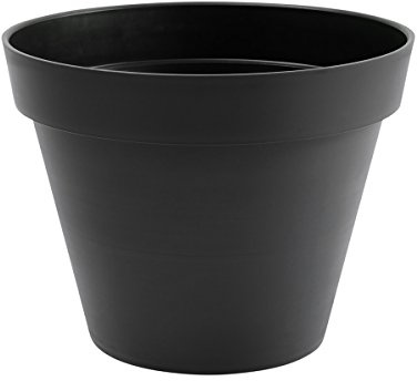 Pot de fleur rond Toscane Ø 40 x H.32 cm - Anthracite - Eda