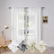 WOLTU Gardine, Schiebegardine für Wohnzimmer Schlafzimmer, mit Kräuselband, Leinenoptik, Halbtransparent Voile modern, 135 x 245 cm, Weiß