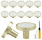 Bonsicoky 12 Pcs Gold Knobs for Dresser Drawers, Round Dresser Cabinet Knobs Pulls for Kitchen Cabinet Cupboard Door Furniture Decorative, White