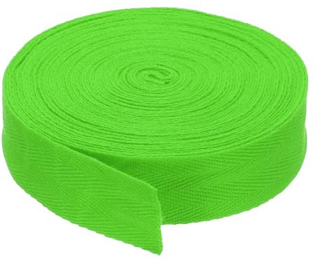 PATIKIL Baumwollband Baumwolle Gurtband 30mm x 9m, Schrägband Baumwoll Nahtband Köperband Saumband Einfassband Stoffband Webband zum Nähen für DIY Basteln Stricken Verpackung, Limettengrün
