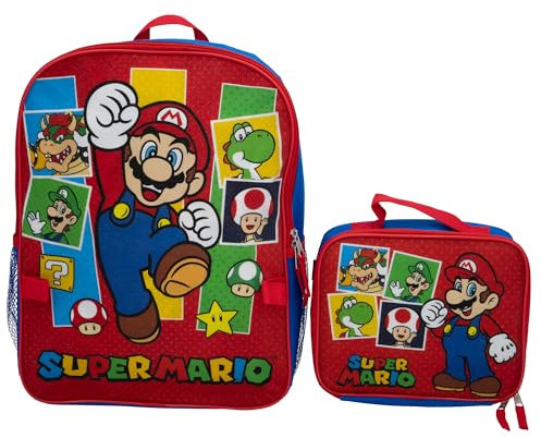 AI ACCESSORY INNOVATIONS 2-teiliges Rucksack-Set für Jungen und Mädchen, 40,6 cm, Schultasche, Super Mario Bros, Large, Rucksack-Set