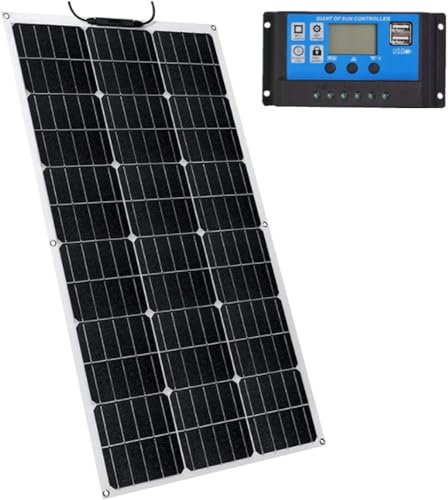 Panneau Solaire Panneau Solaire Flexible 400 Watt 18 Volts Monocristallin Semi-Flexible Pliable Mono Hors Réseau Chargeur pour Marine RV Cabine Van Voiture Surfaces Inégales,400w