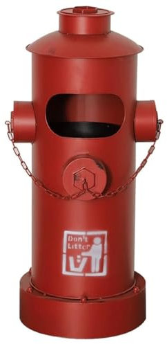 OZLMBERN Poubelle extérieure Fer Art créatif Style Industriel rétro Bouche d'incendie cendrier Poubelle Maison bac de Rangement