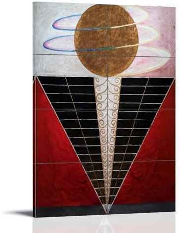 JUYOZ Hilma Af Klint Malerwerke, Altarpiece1, Poster, Bild, Druck, Leinwand, Wandfarbe, Kunst, Dekor, moderne Wohnkunstwerke, Geschenkidee, 30 x 45 cm
