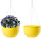 YuanDiann Lot de 2 pots de fleurs à suspendre avec plateau amovible, panier de fleurs auto-absorbant, en plastique, plante suspendue, pour l'extérieur et l'intérieur, décoration de jardin, jaune, 30