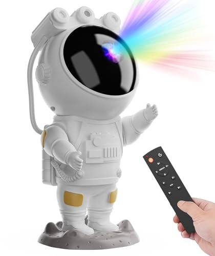Astronaut Projektor, LED Sternenhimmel Projektor Galaxy Nachtlicht mit Timer und Fernbedienung, Schlafzimmer Decke Projektor Lampe, Kinderzimmer Dekoration Ästhetik, Weihnachten, Geburtstag Geschenk