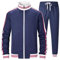 ZPB Herren Trainingsanzug Jogginganzug Sportanzug Fußball Sporthose Männer Hoodie Hose für Gym Tracksuit-Blue-3XL