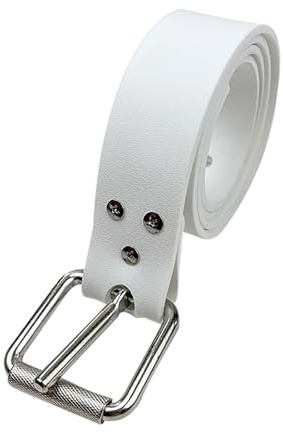 DIVJINGHAO Diving Weight Belt with Quick Release Stainless Steel Buckle Rubber Weight Belts for Free Diving, Spear Fishing Diving Belt 53 inches(1.35m) (white)