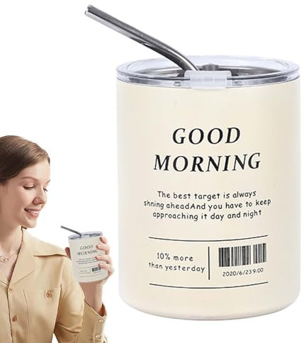 Americano Tumbler, 320ml Portable Water Bottle Coffee Cup | Double Layer Vacuum Insulated Tumbler With Lid for Beach, Travel, and Outdoor Adventures | Spill Proof, Lightweight Design