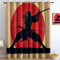 Rideaux Jaune Noir occultants à Isolation Thermique avec Motif de Samouraï Japonais Simple Occultant Isolants Thermique Anti Froid Rideau pour Petite Fenetre à Oeillets 75L X 166H cm (2 Panneaux)