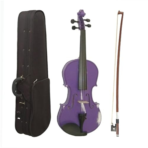 Violin Starter Set 1/2 Größe Akustische Violine Lila Geige + Bogen + Brücke + Tragegurt Für Anfänger