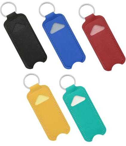 ANDRESLAD 5stücke Teiliges Set Tragbarer Lippenstifthalter Mit Schlüsselanhänger Pu- Organizer Für Lippenstifte Kleine Flaschen Und Kosmetik Für Reisen Und Unterwegs