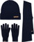 normani Elegantes Winterset aus Merinowolle bestehend aus Mütze, Schal und Handschuhe für Herren und Damen Farbe Marine2