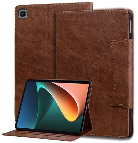 Mldjomid Funda para Tabletas Samsung Galaxy Tab A 10.1 SM-T510/ T515 Funda Protectora, Funda de Cuero PU con Ranura para Tarjetas y función de Soporte Flip Case Cover para Tab A 10.1 2019- Marrón